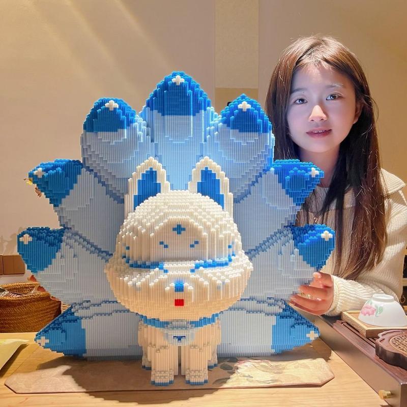 26CM Building Blocks 2024 New Compatible Large Nine Tailed Fox Assembly ...