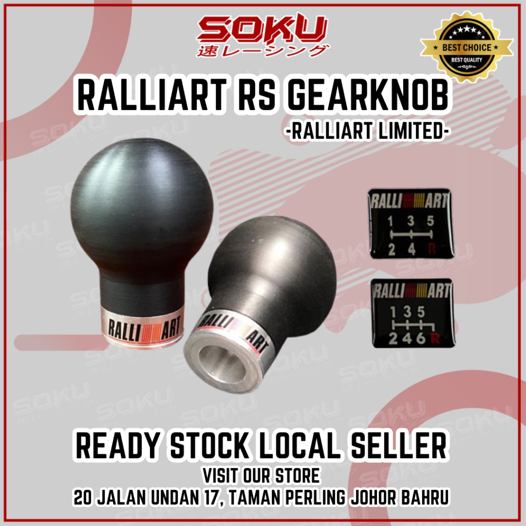 Ralliart Teflon Gearknob Shift Knob Universal For Mitsubishi Proton Wira Satria Waja Satria Neo