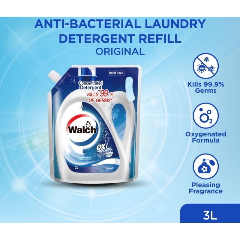 Walch Antibacteria Laundry Detergent Original 3L Refill | Shopee Malaysia