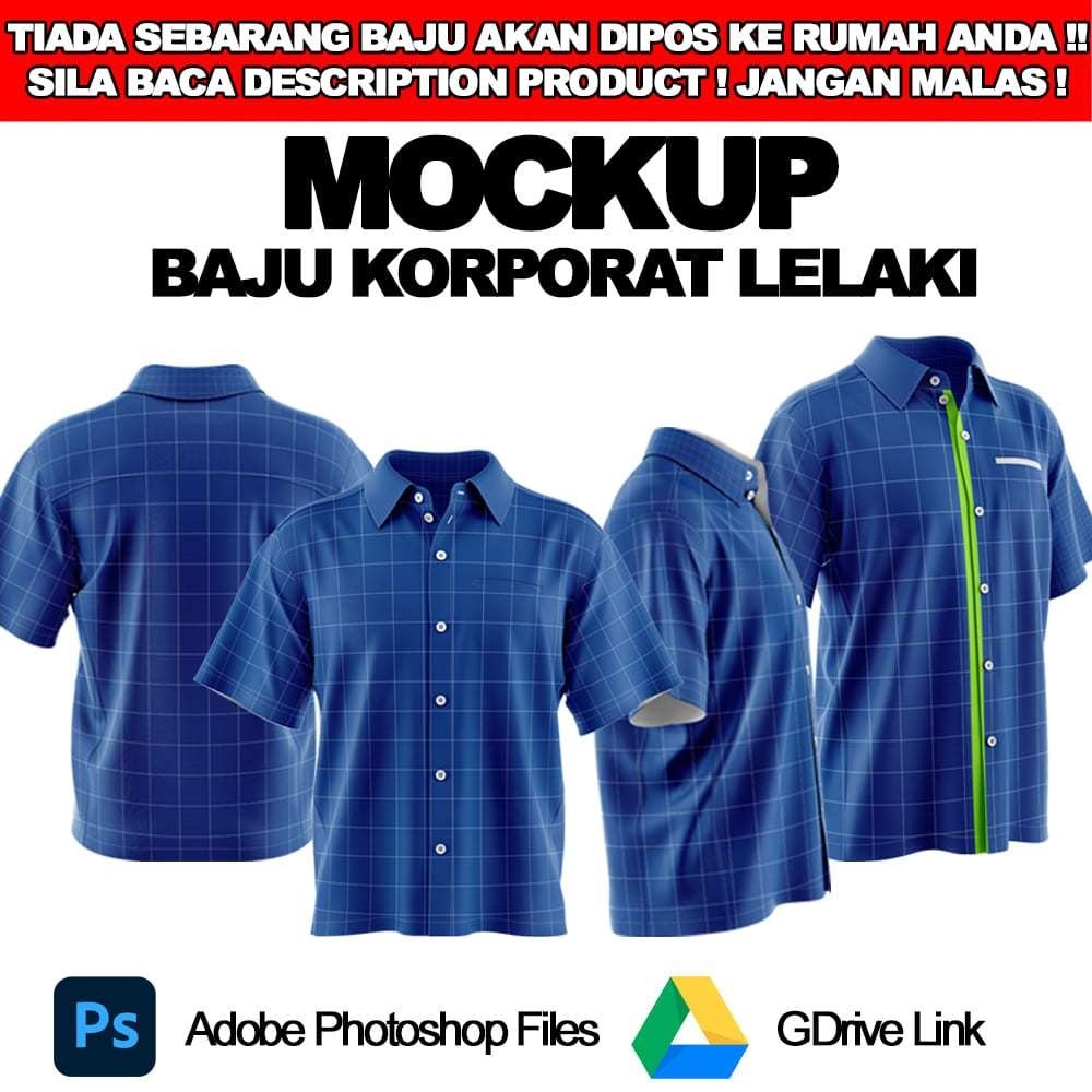 Corporate Shirt Mockup, Baju Korporat Mockup for Photoshop | Shopee