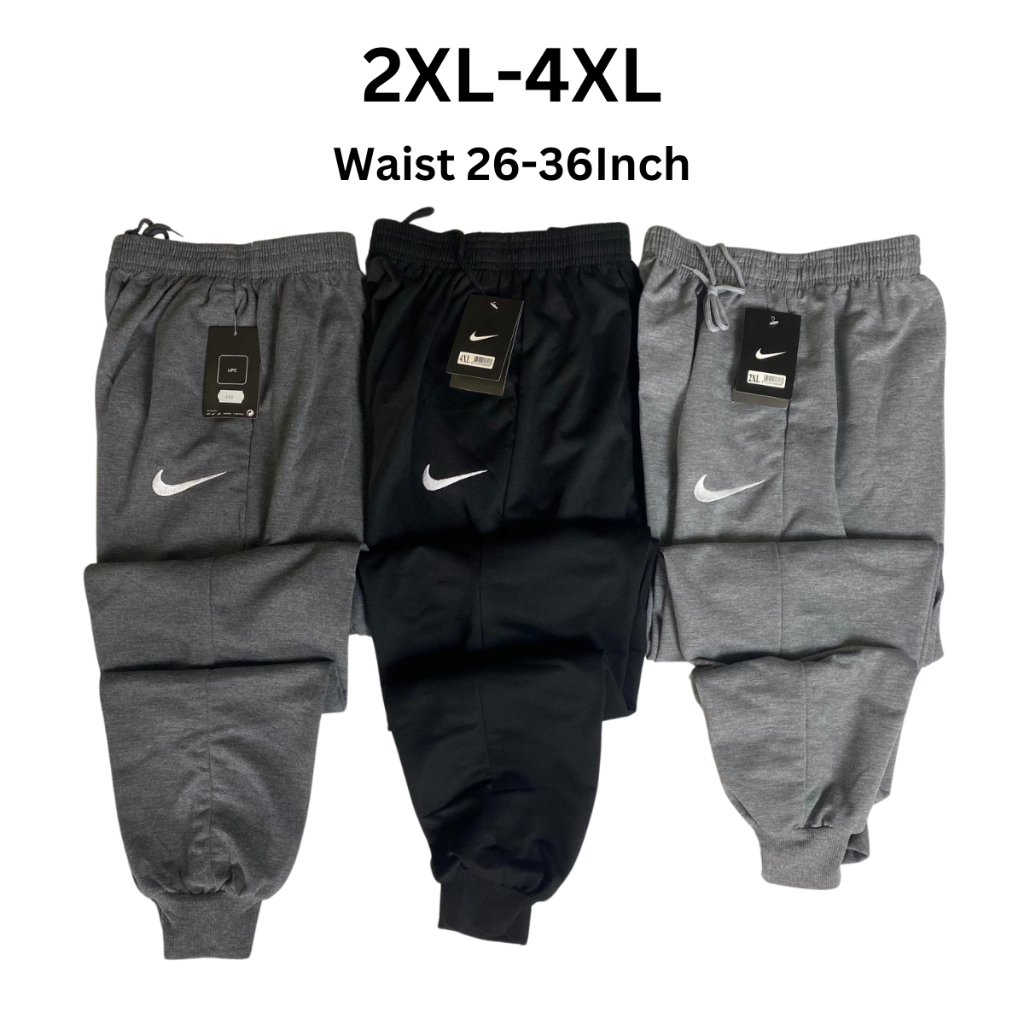 NK COTTON LONG PANTS 2XL 4XL Unisex Long Pants 26 36 Inch Waist 100 Cotton Tracksuit Joggers Pants Seluar Panjang Shopee Malaysia