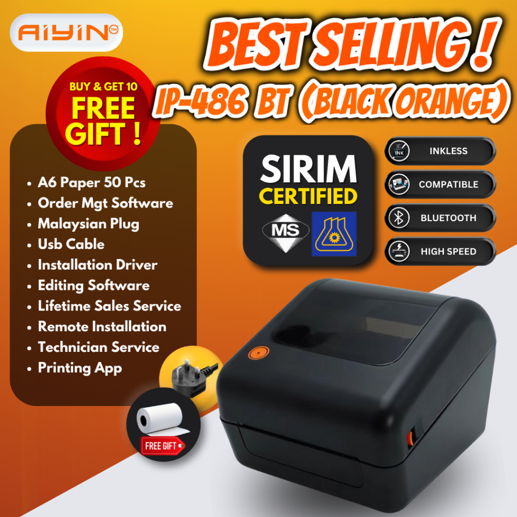 COD Thermal Printer A6 size Bluetooth iOS Android shipping label ...
