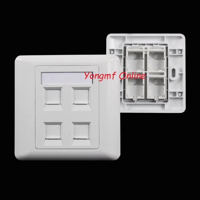RJ11 RJ45 4 Port Network Telephone FacePlate Wall Panel (SK-015 ...