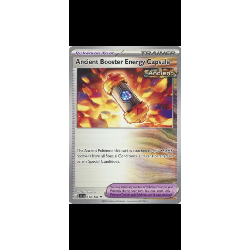 ancient booster energy capsule pokemon tcg card Amazon.com: Pokemon - Ancient Booster Energy Capsule 159/182 - Paradox Rift  - Reverse Foil main image 1