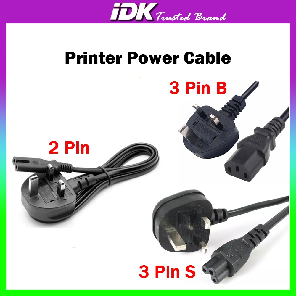 2/3 PIN UK 13A All Desktop PC LCD Monitor Laptop Printer Power Supply ...