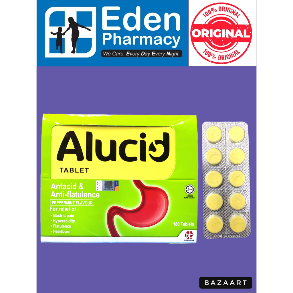 Alucid Tablet Antacid & Anti-flatulence ( Peppermint Flavour ) | Shopee ...