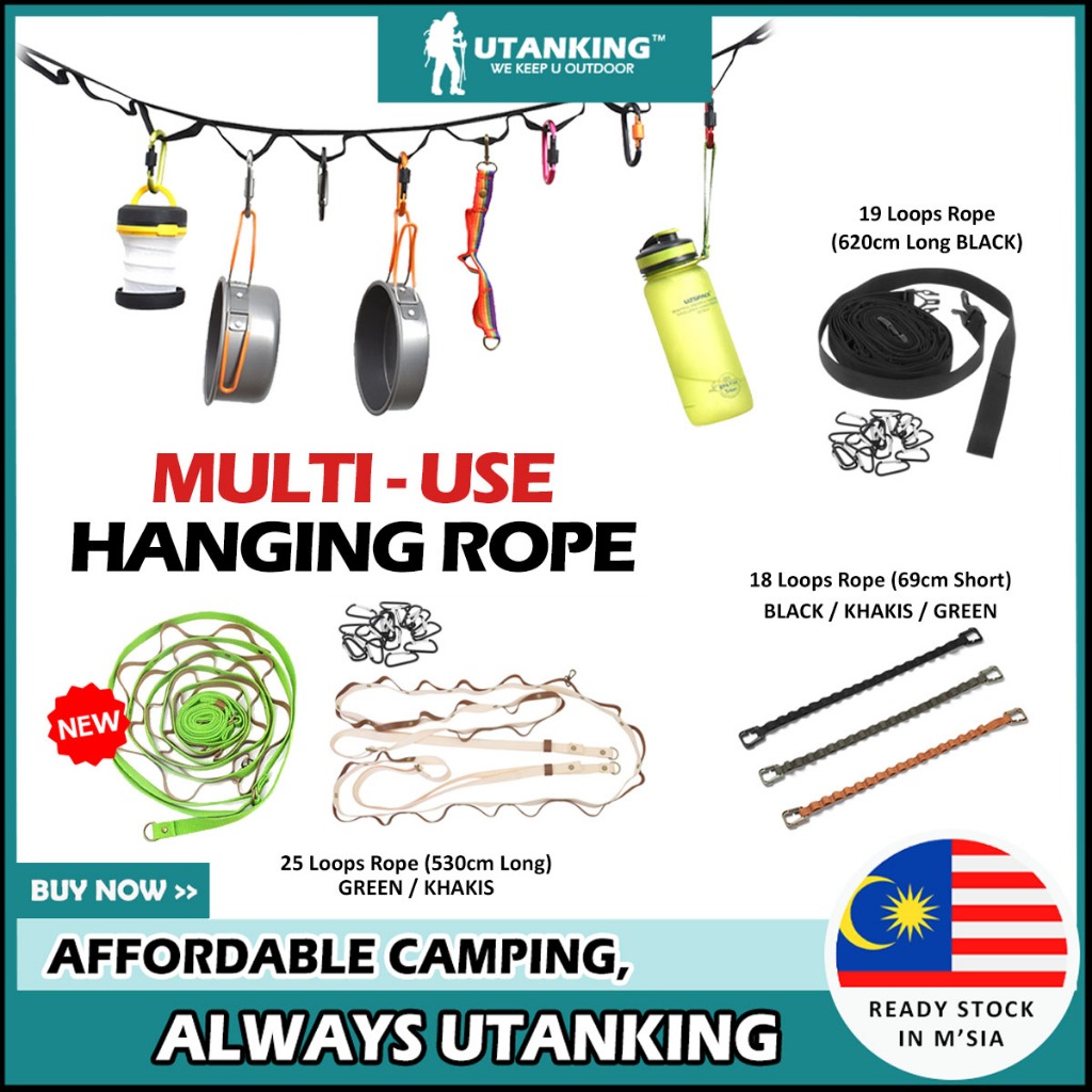 UtanKing™ Hanging Rope Camping Lanyard Flysheet Awning Tent Strap ...