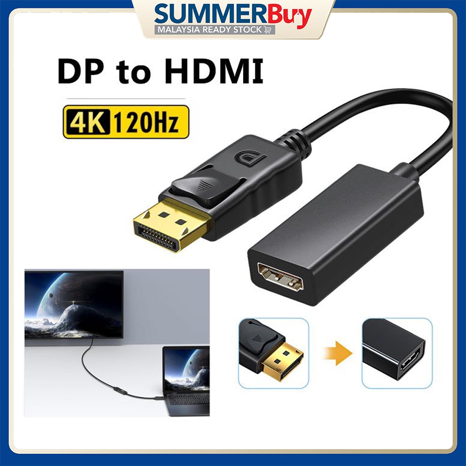 4K/1080P DisplayPort DP Male to HDMI Female / VGA Cable Adapter Display ...