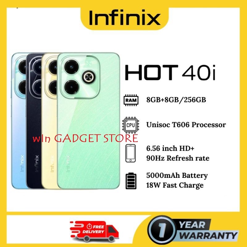 Original Infinix Hot 40i Smartphone 8gb 256gb Ready Stock 18w Fast Charge Shopee Malaysia 3007