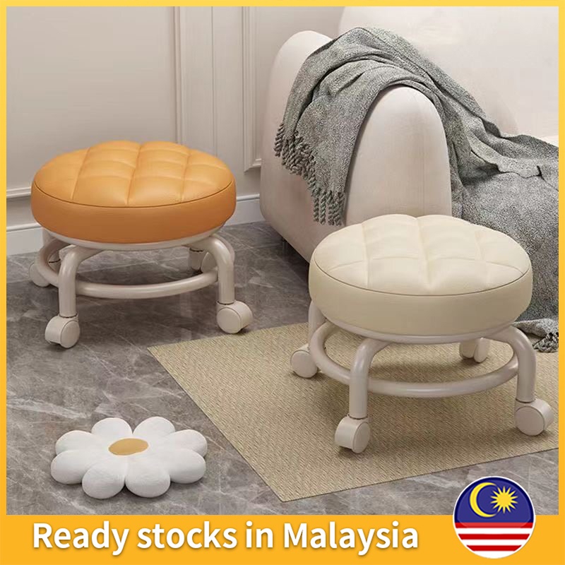 Pulley Moving Stool Backrest Small Chair With Wheel Pulley Small Low ...
