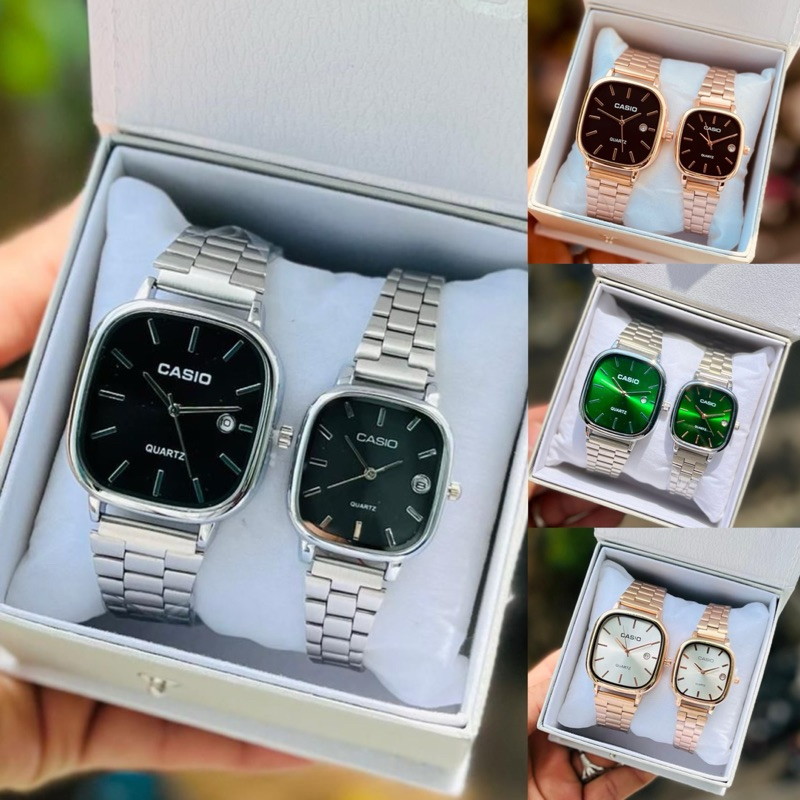 PROMO MURAH Casio Couple Women Men Watch Premium Jam Tangan Wanita Stainless Steel Classic Analog full set Shopee Malaysia