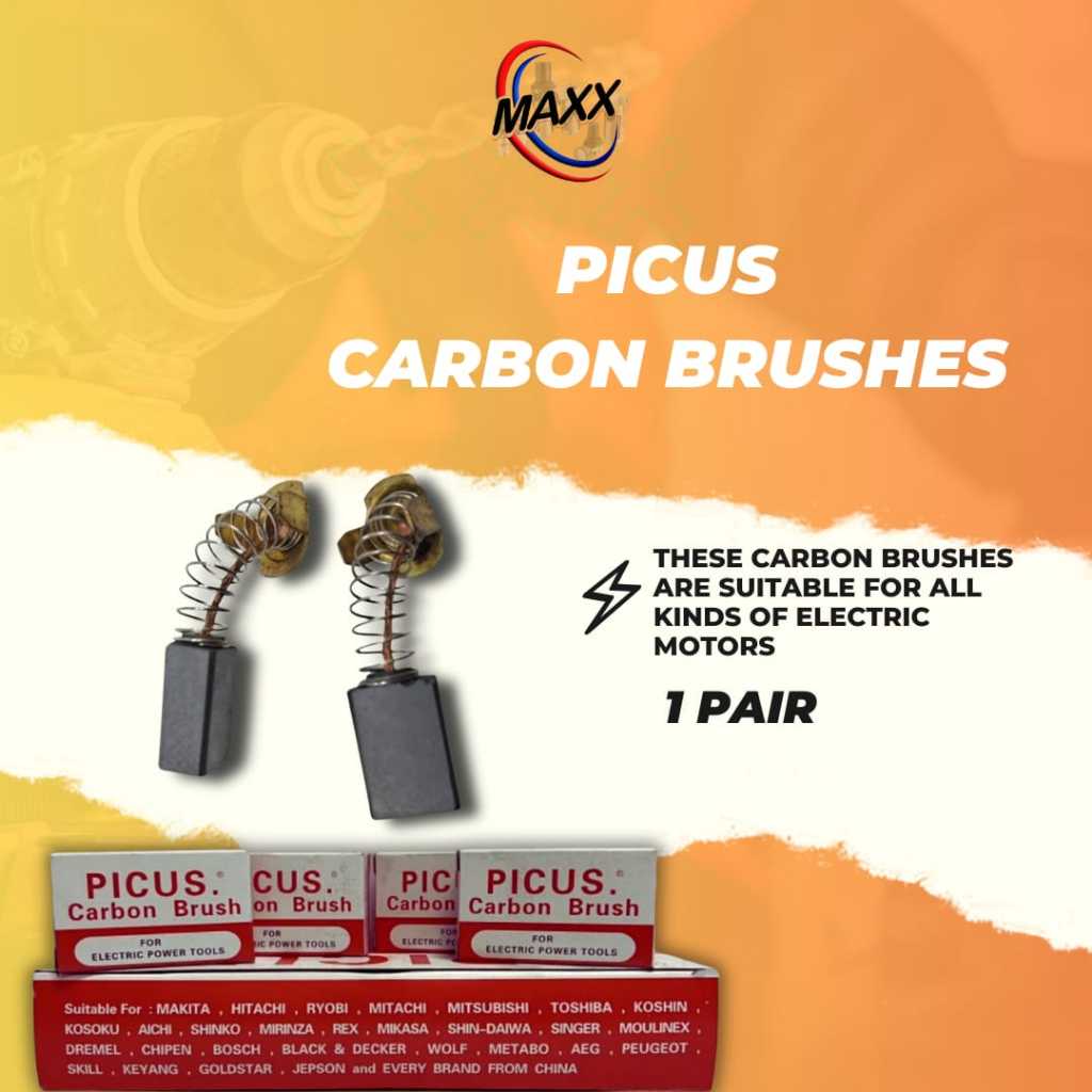 1 Pair PICUS Carbon Brushes For Power Tool | Shopee Malaysia