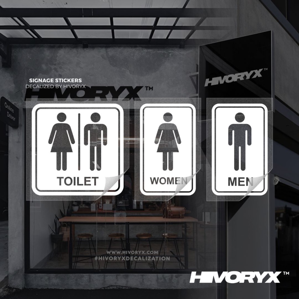 「WOMEN, MEN, GENERAL TOILET STICKER SET DESIGN A」COMMERCIAL SHOP ...