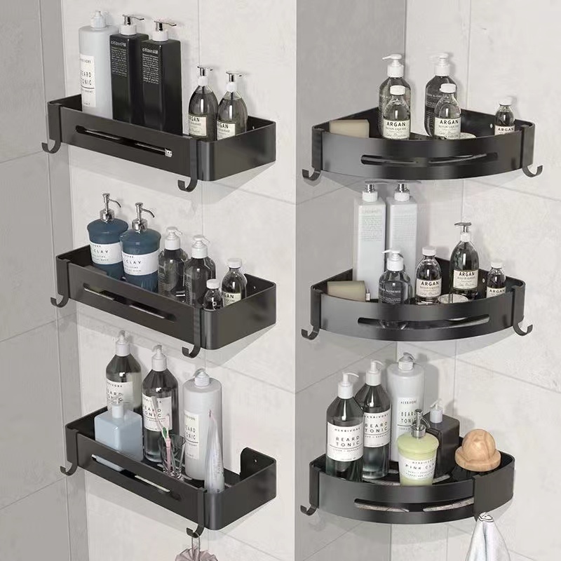 Storage Rack Bathroom Corner Wall Shampoo Soap Towel Holder Toilet ...