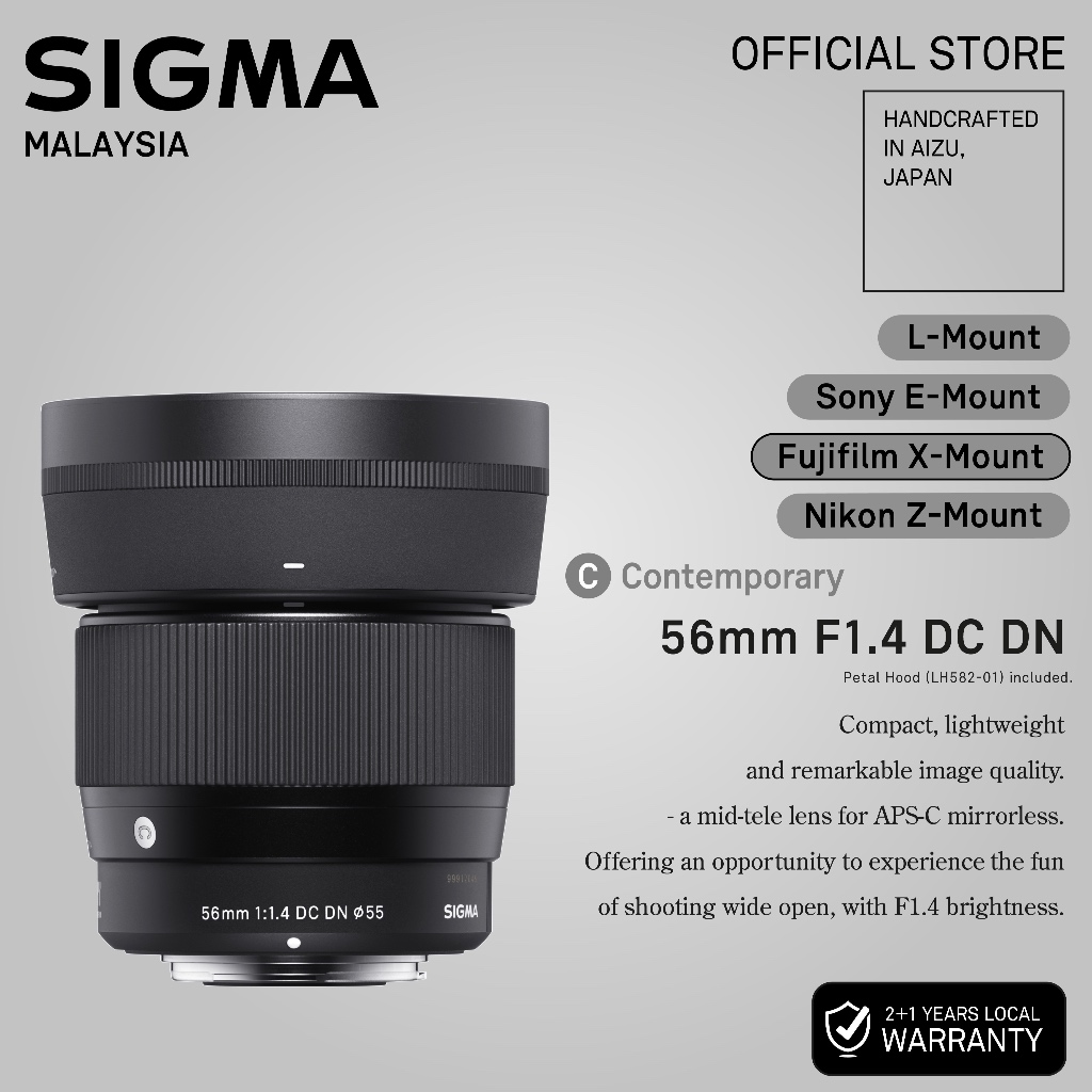 SIGMA Contemporary F1.4 DC DN (56mm) | Shopee Malaysia