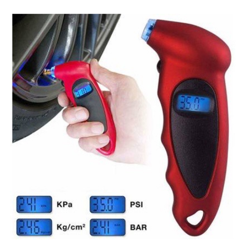 LCD Digital Tyre Air Pressure Gauge Tester Tool Car Motorcycle Tire ...