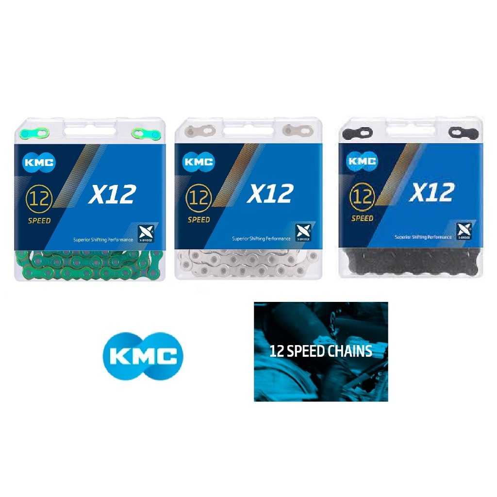 Chaîne KMC X12 - Mixte, 126 Maillons, Technologie EPT Silver