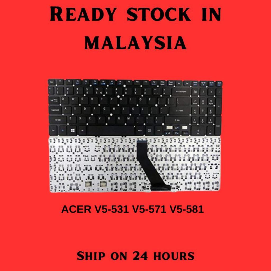 thumbnail image 2 of Black US Layout QWERTY Laptop Keyboard Replacement For Acer V5-531, V5-571, M3-581 & More 2 of 2