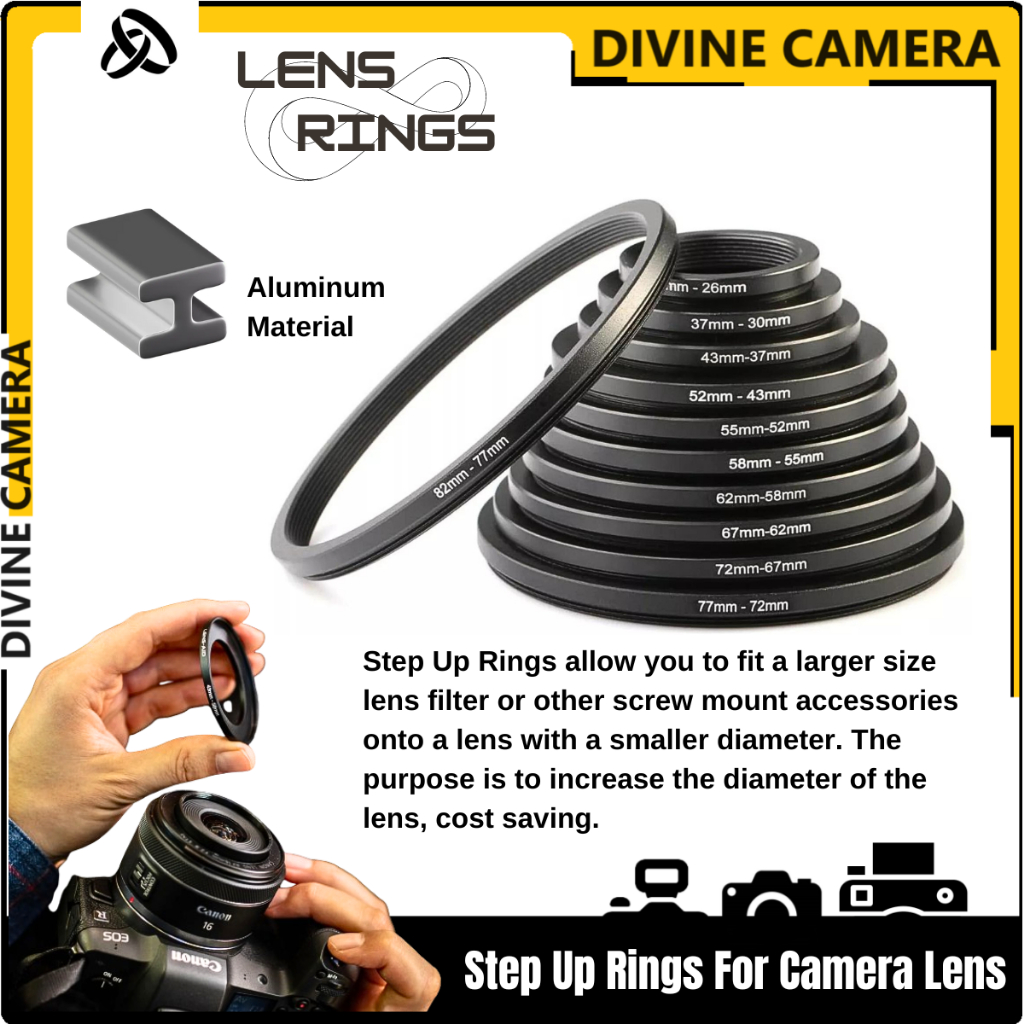 Metal Step Up Rings Filter/Adaptor for Camera Lens | Shopee Malaysia
