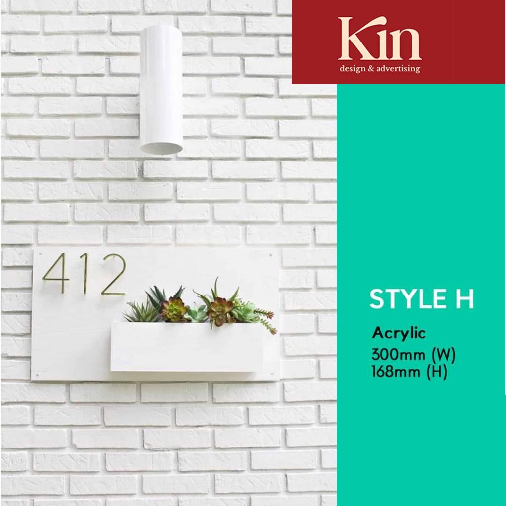 KIN - Customized Modern House Number Plate Acrylic House number Nombor ...