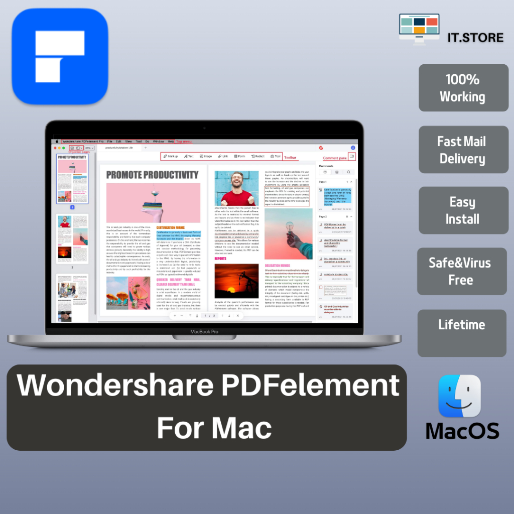 Wondershare PDFelement Lifetime for Intel Mac Or M1/M2 M3 Chip Apple ...
