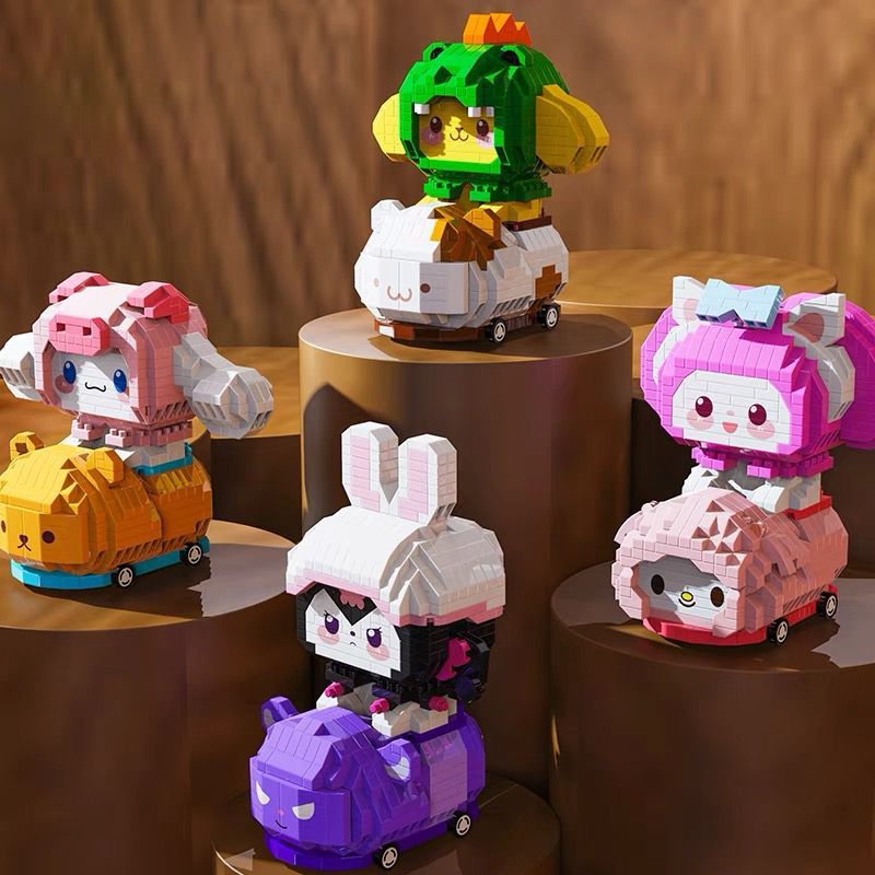 MOC Sanrio Flower Car Series Building Blocks Kuromi Hello Kitty main image 1