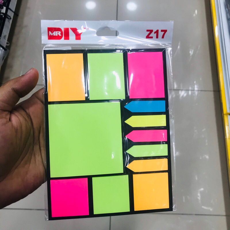 Mr DIY Mix Shape and Colour Sticky Note Sticky Pad Pelbagai Warna dan ...