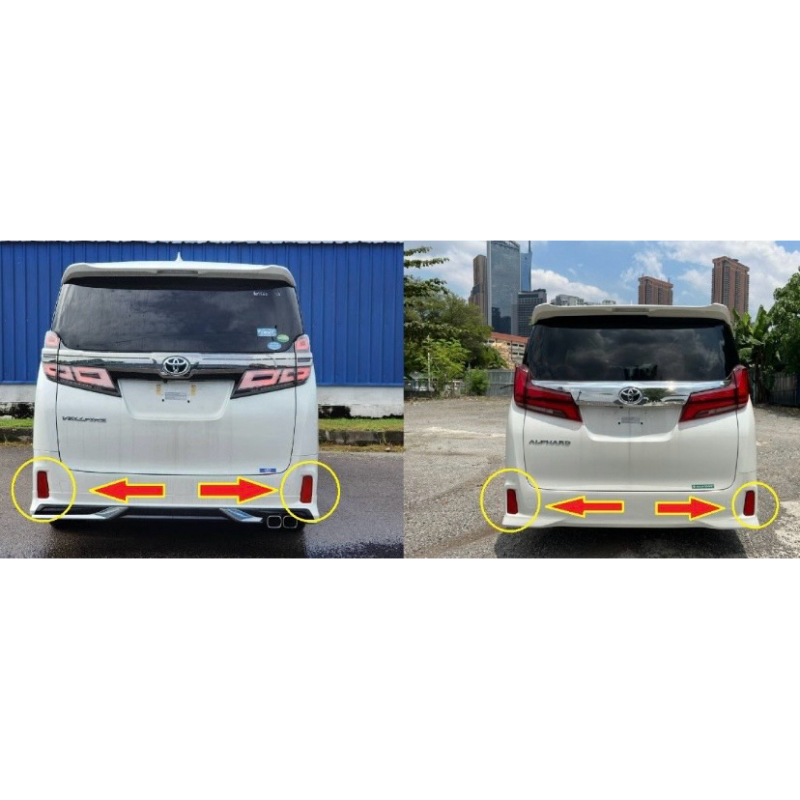 USED original TOYOTA VELLFIRE ALPHARD AGH30 GGH30 REAR BUMPER REFLECTOR ...
