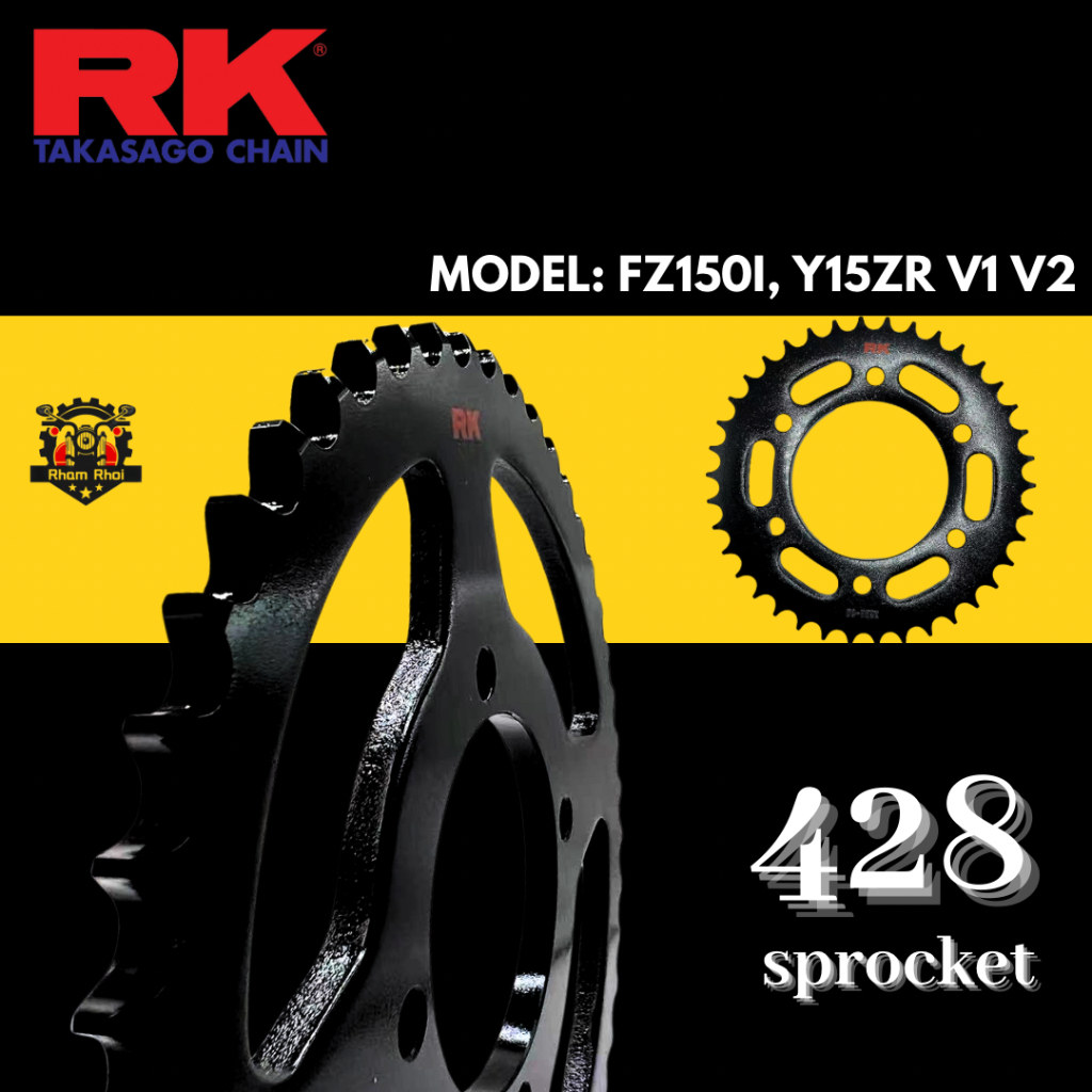 428 RK PREMIUM SPROCKET REAR FZ150 FZ150I Y15ZR V1 V2 Y16 YAMAHA 428 ...