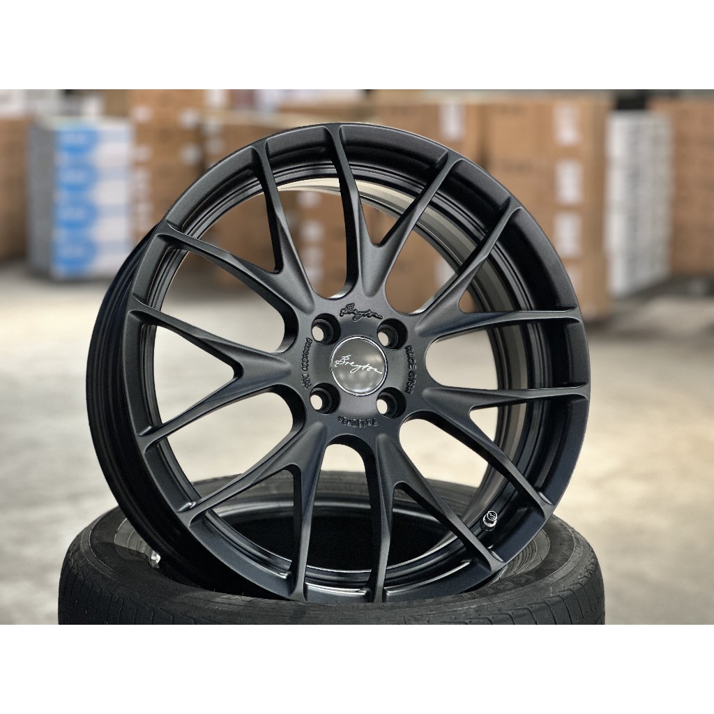 NEW 18X7J Breyton GTSR Rim (set of 4) 4X100 Satin Black for Ativa City ...