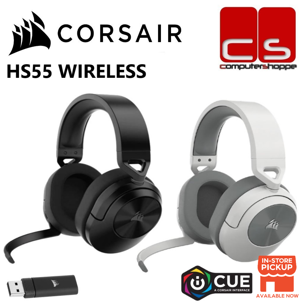 Corsair HS55 WIRELESS Gaming Headset - Carbon/White | Shopee Malaysia