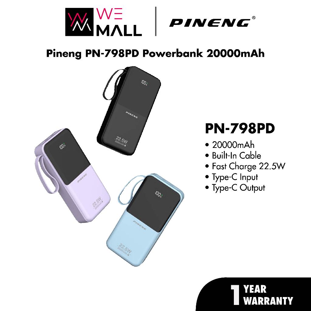 [New Arrival] Pineng PN-798PD 22.5W Fast Charge Powerbank Built-in ...