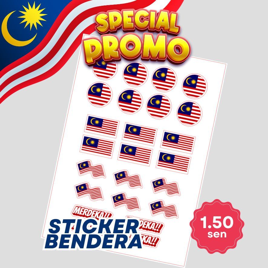 PROMOSI MERDEKA! STICKER BENDERA MALAYSIA DAN NEGERI | Shopee Malaysia