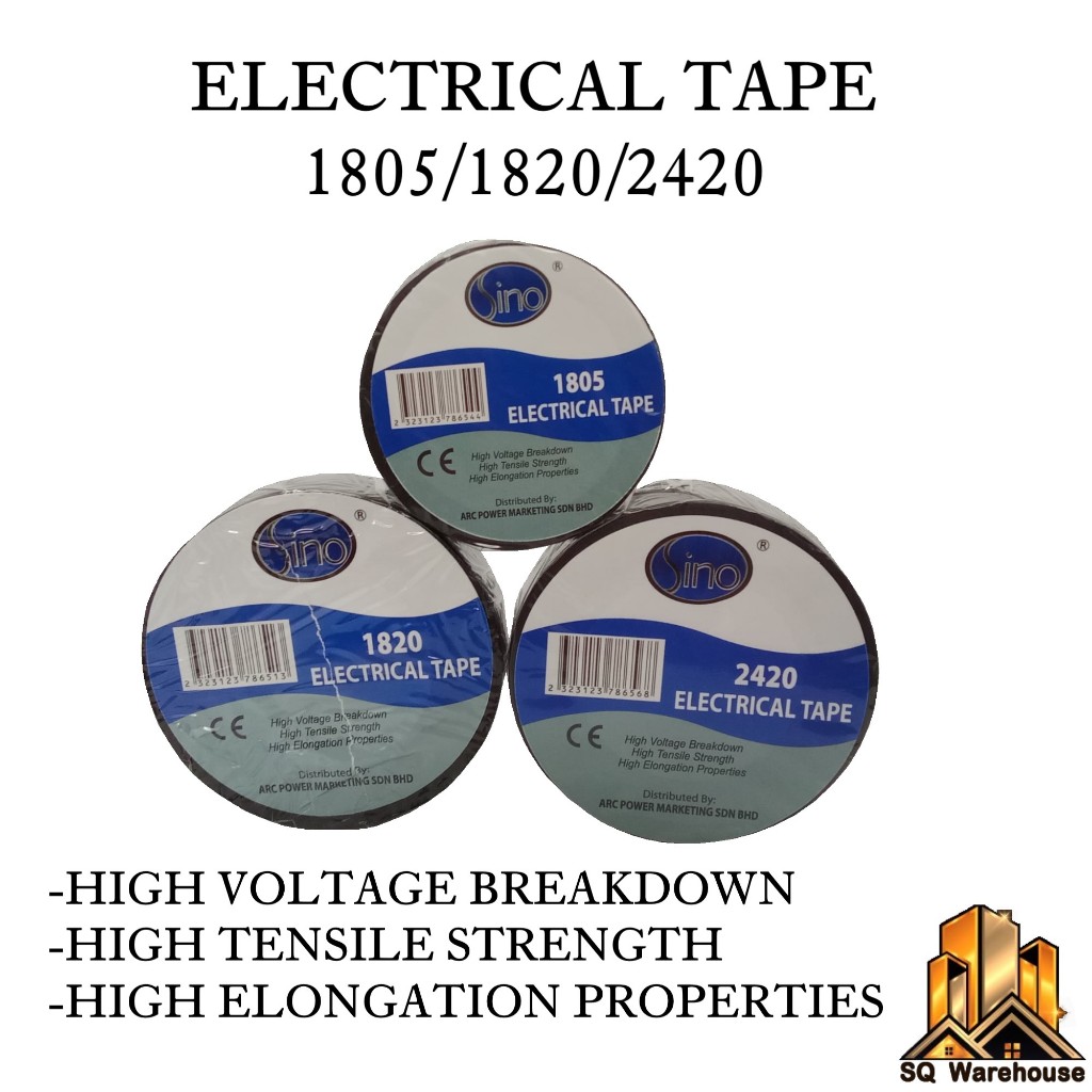 SINO PVC Wire Insulating Electrical Tape 1805 / 1820 / 2420 Black ...