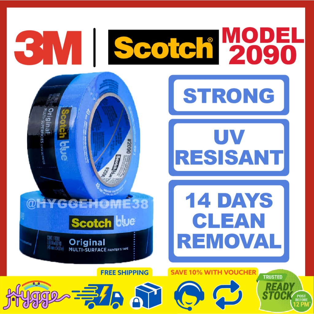 3M Scotch Blue Masking Tape Painters Car Windshield Glass Strong Hold ...