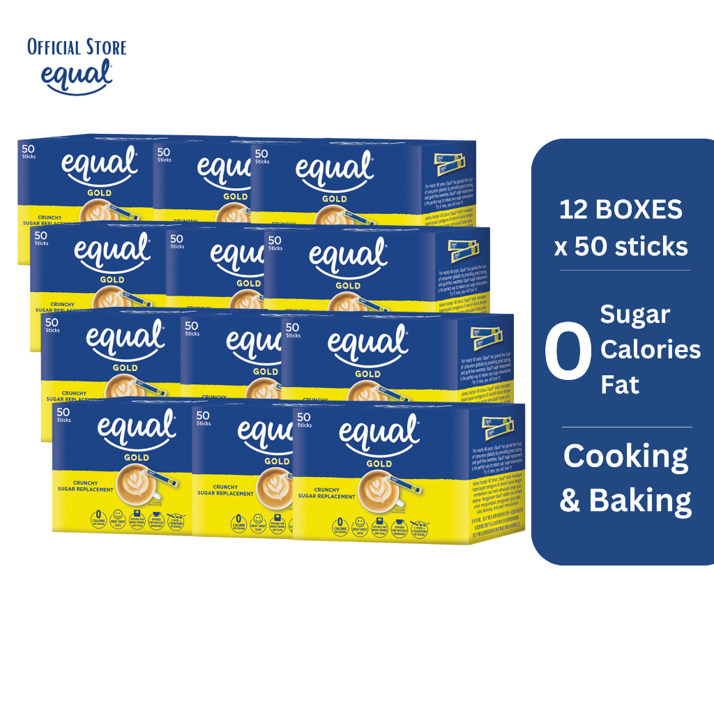 [Bundle of 12] EQUAL GOLD 50 Sticks, Zero Calorie Sweetener | Shopee ...