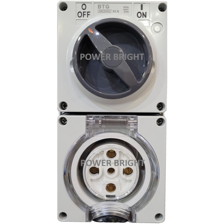 BTG 32A 5PIN W/P SOCKET 56CV532 IP66 500V a.c. = FOR [ 5PIN PLUG 32A ...