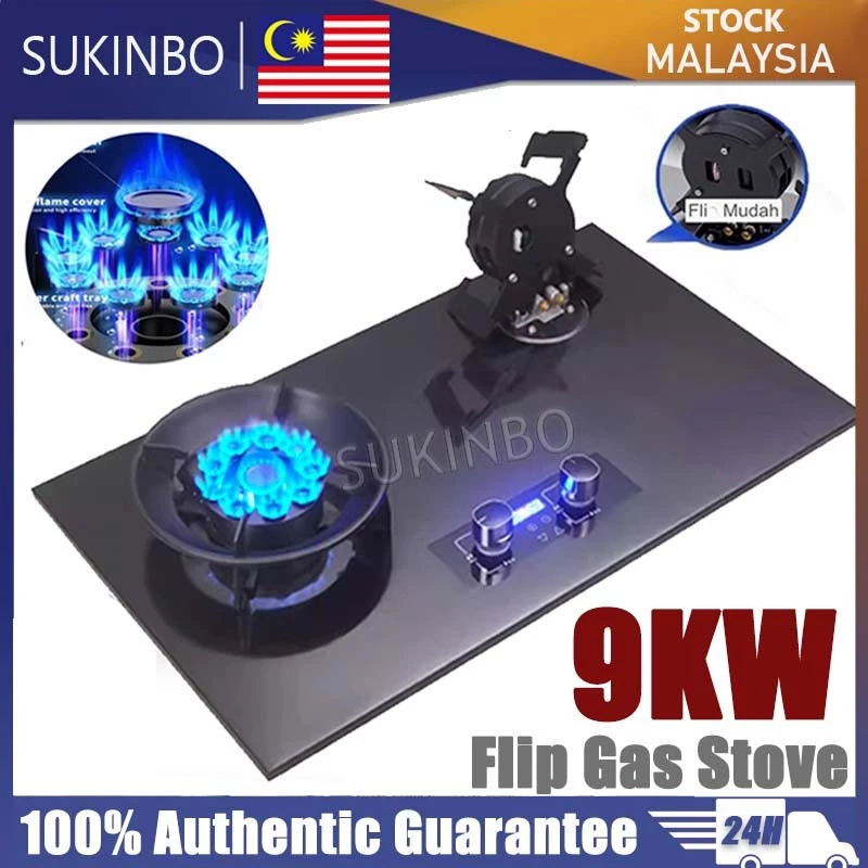 9.2KW Stainless Steel Memasak Gas Cooker Stove Hob Cooker Dapur