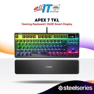 SteelSeries APEX 7 TKL Mechanical Tenkeyless Gaming Keyboard with Smart Display - Linear & Quiet (Red Switch)