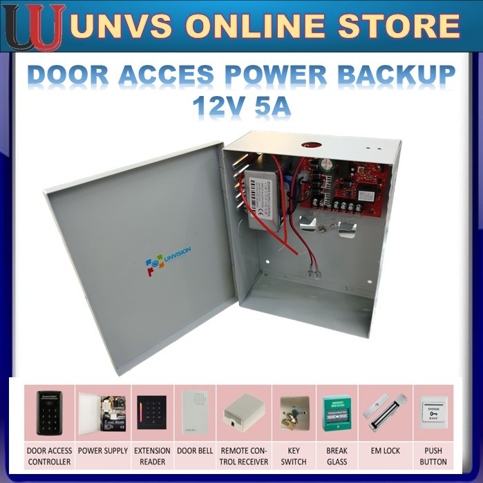 POWER SUPPLY 12V 5A + 12V BATTERY UPS DOOR LOCK SYSTEM (FOR BACKUP ...