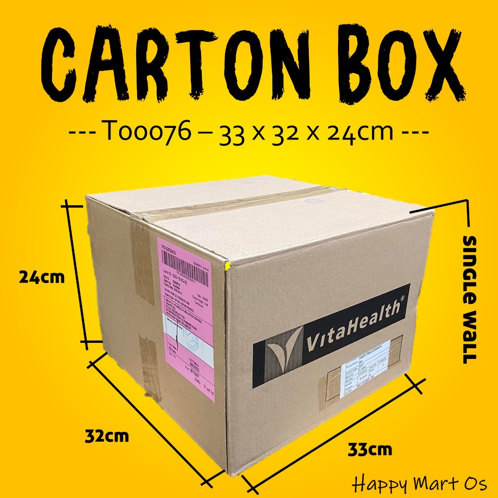 Carton Box 33 x 32 x 24 cm Packaging Box Packing Box Paper Boxes Kotak ...