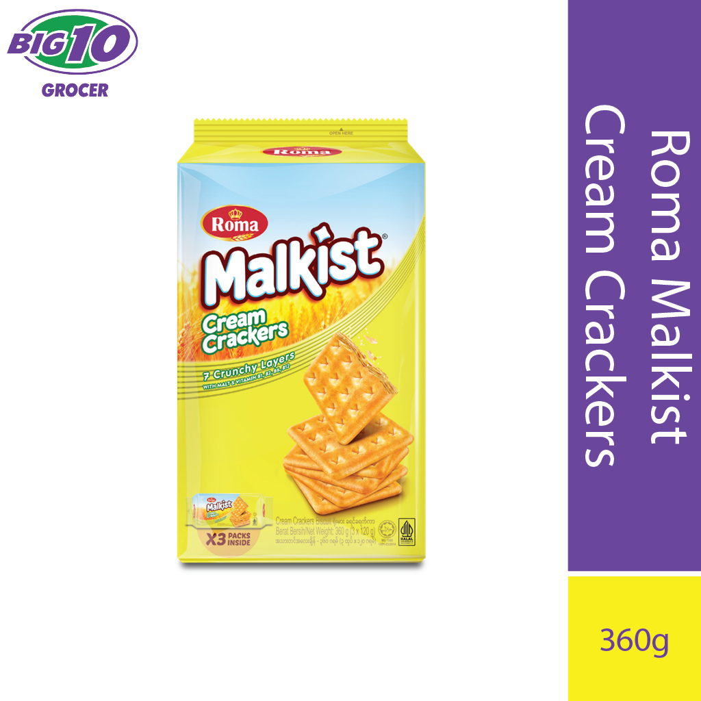 Roma Malkist Cream Crackers 360g (3's x 120g) | Shopee Malaysia