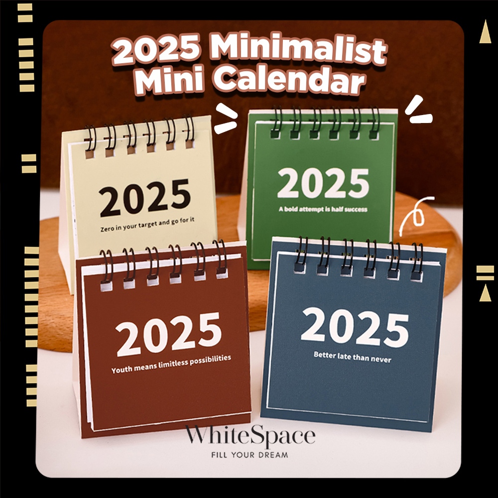 WhiteSpace 2025 ins Minimalist Mini Desktop Calendar Cartoon Table ...
