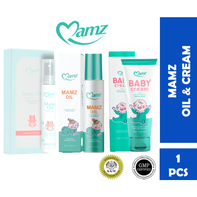 【100% ORIGINAL】MAMZ Baby Oil & Cream Habbatus Sauda Spray Asma Batuk ...