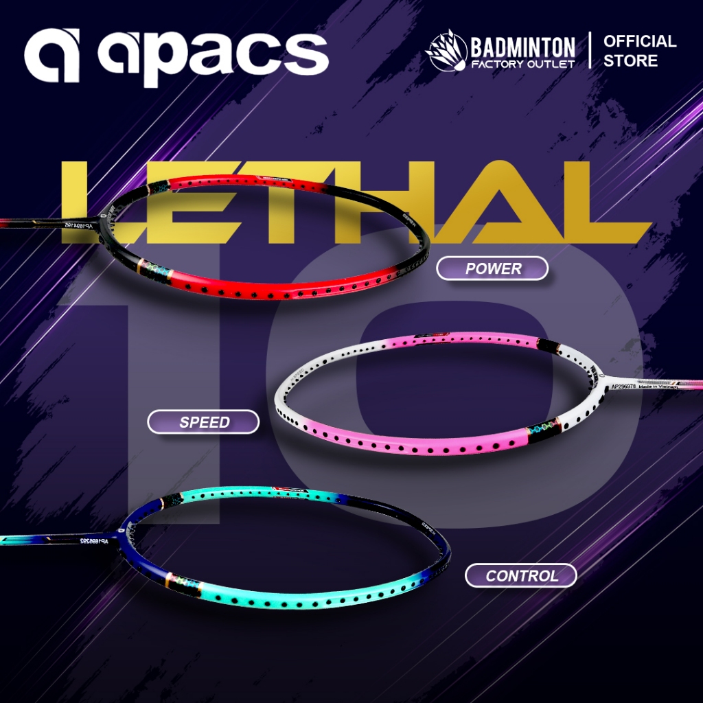 【EXCLUSIVE MODEL】 APACS Lethal 10 Power / Control / Speed Badminton ...