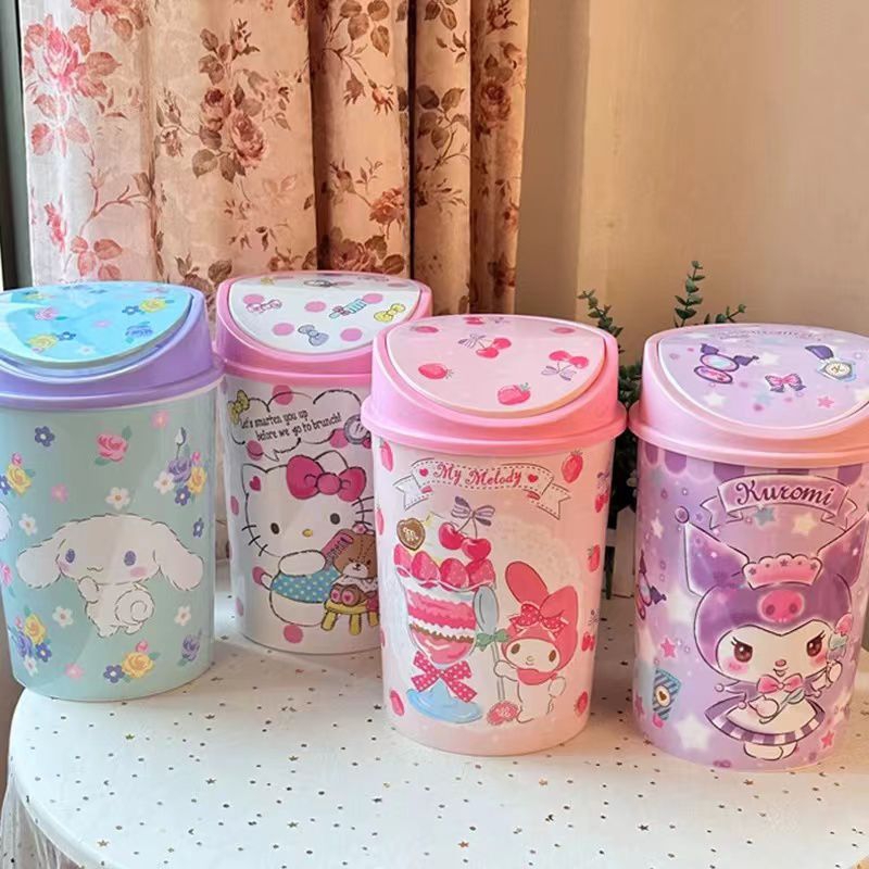 Kuromi Bedroom Trash Can Home Living Room Cute Dormitory Flip Cover