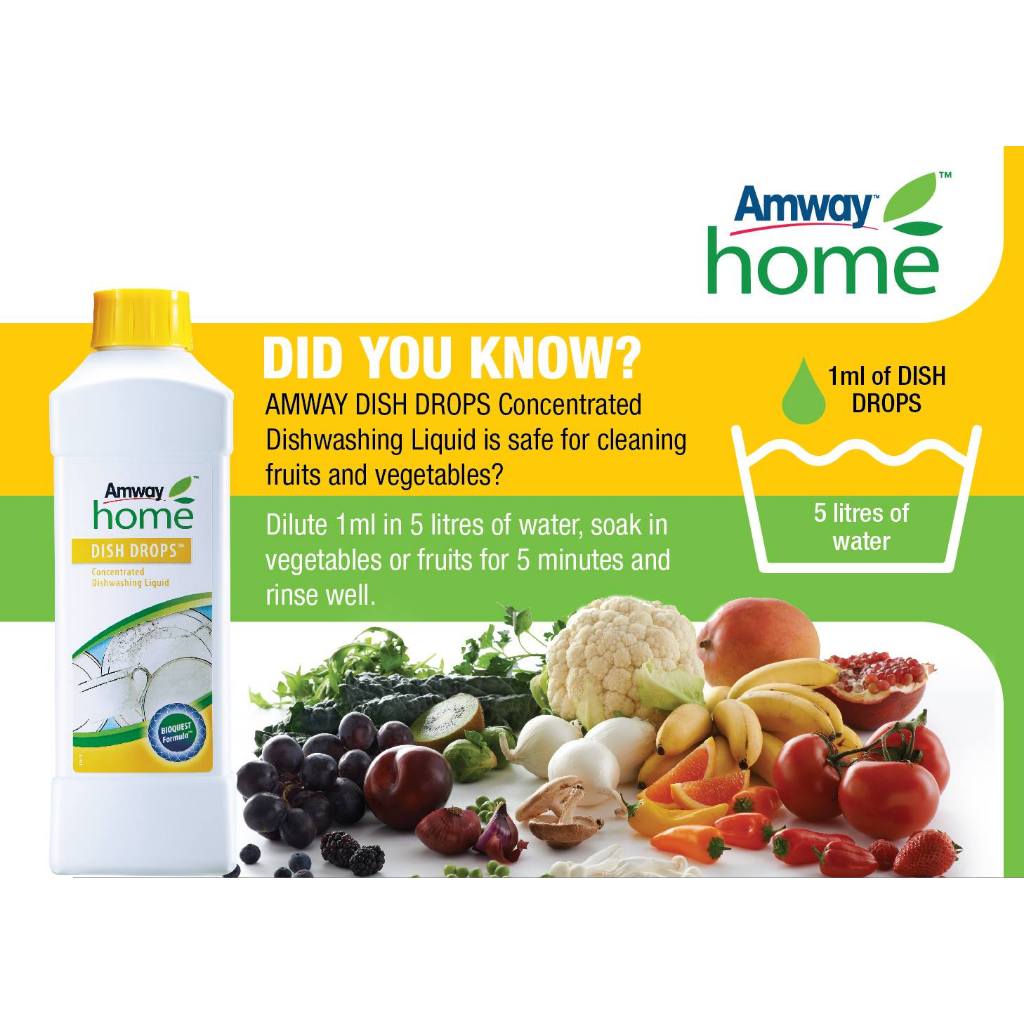 Amway DISH DROPS Concentrated Dishwashing Liquid-1L | Shopee Malaysia
