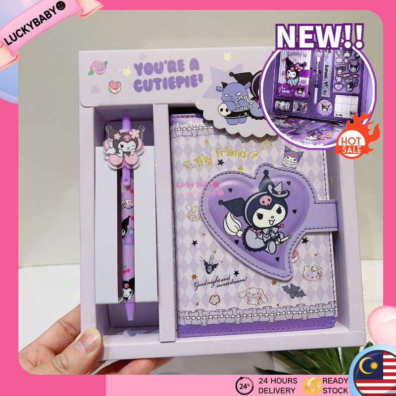 Sanrio Mymelody Kuromi Cinnamoroll Cartoon Notebook Pen Gift Box Set ...