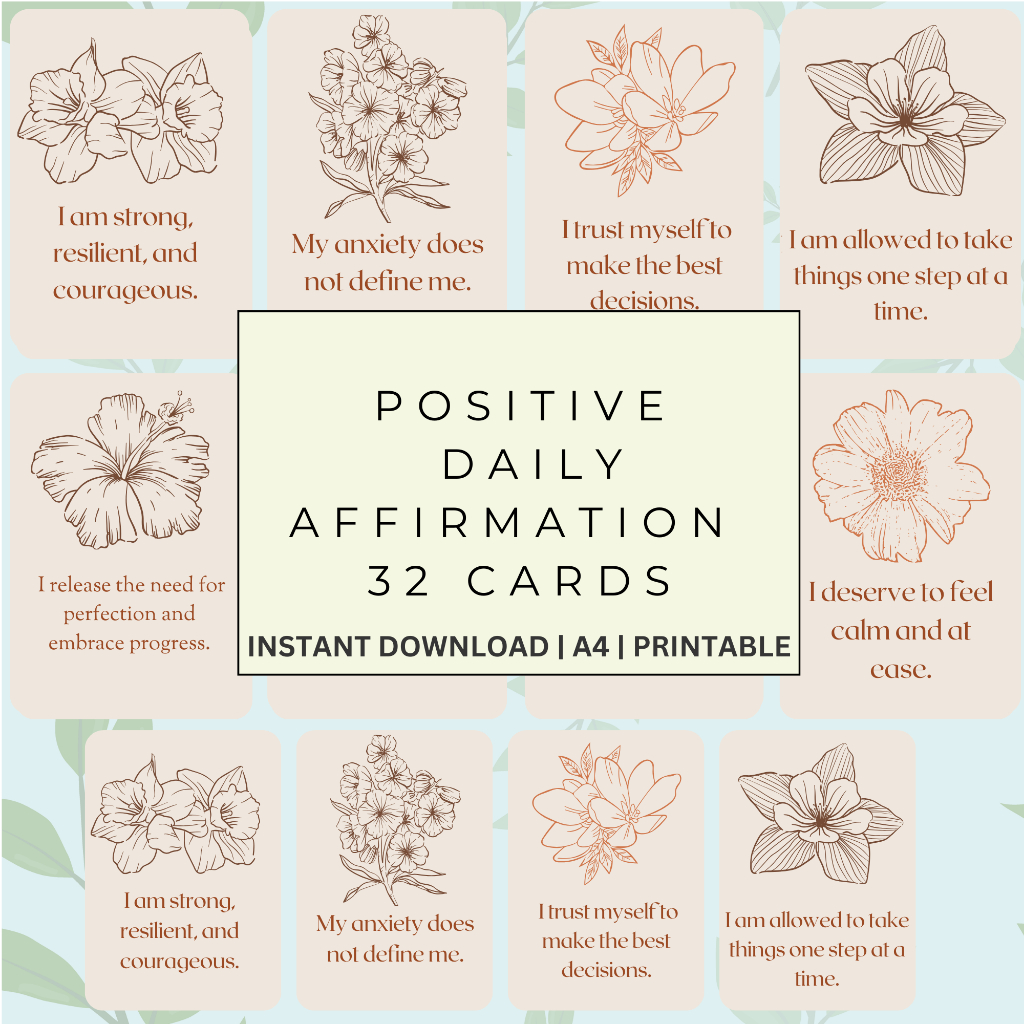 32 Printable Affirmation Cards | Positive Quotes for Women | Self ...