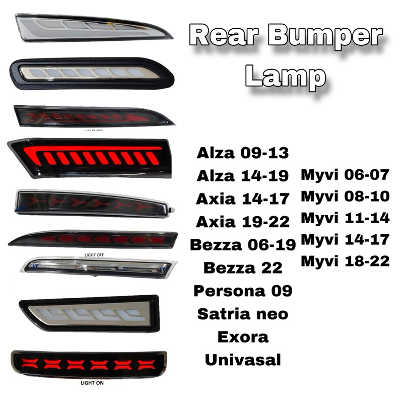 Dynamic Rear Bumper Reflector Alza/Axia/Myvi/Bezza/Persona/Exora/satria ...